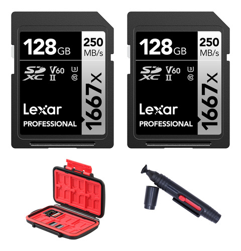 Lexar Tarjeta De Memoria Sdxc Uhs-ii, U3, V60, 128gb, 2pzas