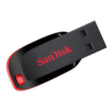 Unidad Flash Sandisk Cruzer Blade 64 Gb 2.0, Color Negro/rojo
