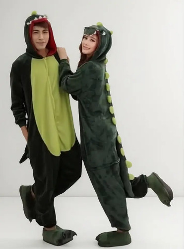 Pijama Kigurumi Disfraz Unisex Dinosaurio Verde Adulto