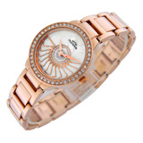 Reloj Montreal Mujer Ml1020 Strass Malla De Acero Inoxidable