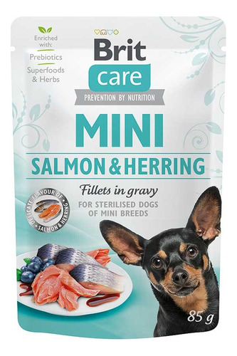 Brit Care Pouch Sterilised Dogs Mini Salmon/herring 85gr.