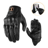 Guantes De Moto Proteccion Para Pantallas Táctil De Dedo Para Motocicleta Para Accesorios Negros 100% Piel De Cabra Rizzup Perforado - Xl