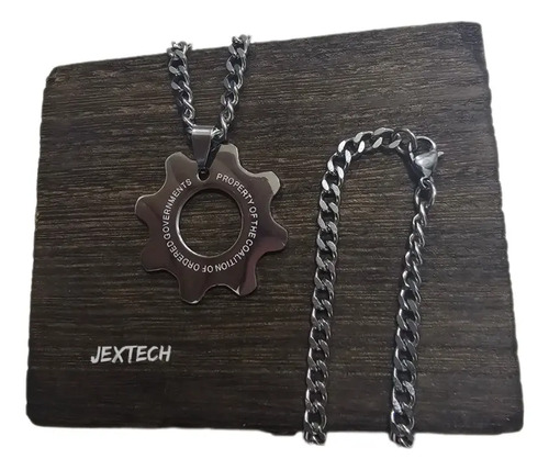 Collar De Gears Of War Placa De Identificación En Acero 2pc