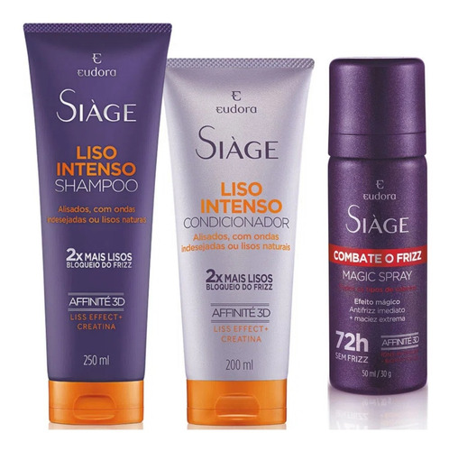 Kit Siàge Shampoo E Condicionador Liso Intenso + Antifrizz