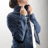 Carola Denim Jacket Clásica Chamarra Clásica Color Obscuro