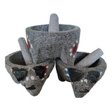 Set 3 Mini Molcajetes Piedra Volcánica Natural Marca Erilio