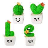 4x Adorable Cactus Planta Ornamento Coche Interior Grande