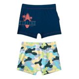 Kit 2 Sunga Shorts Menino Proteção Uv Moda Praia Infantil