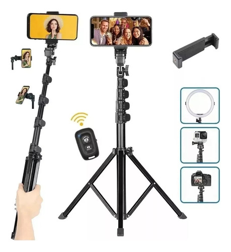 Trípode Selfie Stick 3en1 Con Bluetooth Control Remoto 160cm