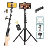Trípode Selfie Stick 3en1 Con Bluetooth Control Remoto 160cm