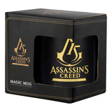 Taza Mágica Assassins Creed 15th Anniversary Golden Logo Color Negro