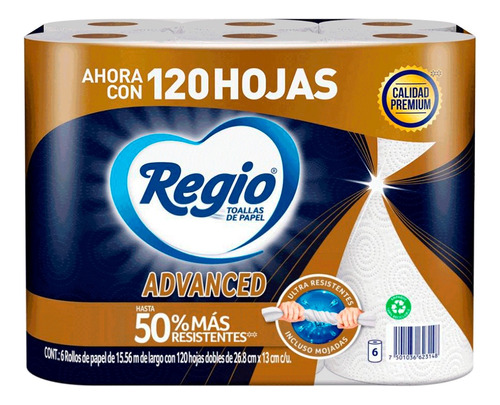 Toallas De Papel Para Cocina Regio® Advanced  6 Rollos