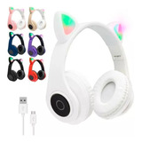 Diadema Niñas/niños Audifonos Bluetooth Orejas Gato Luz Rgb