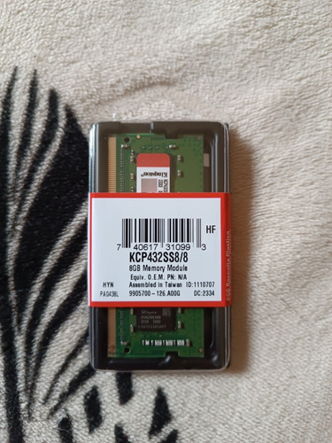 Sodimm Cerrada Ddr4 8gb 3200 Kingston Kcp432ss8/8