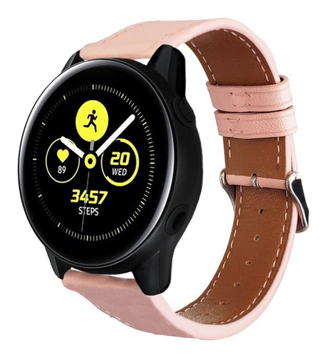 Correa De Piel Sewing De Lujo Para Samsung Galaxy Watch Active