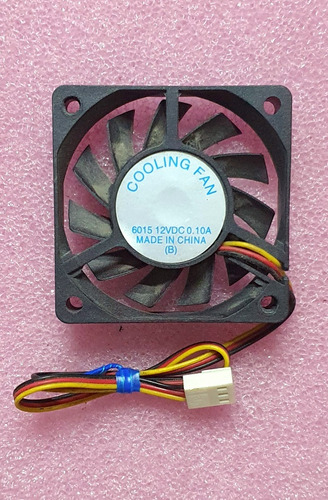 Cooler Fan 60x60 X15mm Ventilador 12v 0.1a Ficha 3 Pines