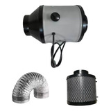 Combo Indoor Extractor Lineal 4 3vel Filtro Carbon 15cm