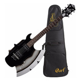 Guitarra Electrica Cort Gsguitaraxe-2 Gene Simmons C/ Funda Color Negro Orientación De La Mano Diestro