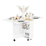 Mesa De Comedor Plegable Con Estantes