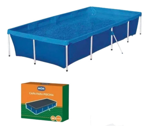 Kit Piscina Com Armação 3000 Litros Mor + Capa 