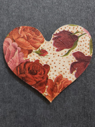 Imán Magnético Decoración Corazón Artesanía Rosas. Nevera1