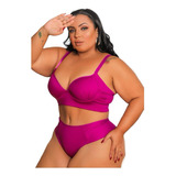 Conjunto Lingerie Croped Plus Size- 48 Ao 56-feminino Sexy