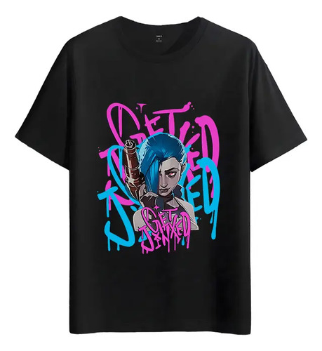 Tshirt Muscle Freaks Jinxed Girl Estilo Arcane League Jinxed