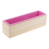 Molde Rectangular De Silicona Con Caja De Madera Rosado