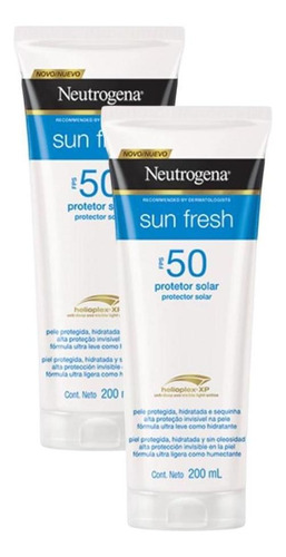 Kit 2 Protetores Solar Neutrogena Sun Fresh Fps 50 200ml