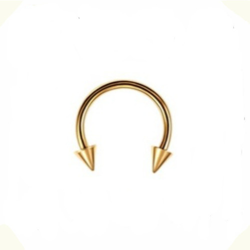 Piercing Ferradura Dourado Spike Septo-orelha  1 Uni