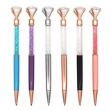 Bolígrafo - 6 Pcs Diamond Metal Pen With Small Crystal, Retr