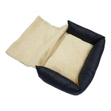 Cama Tapete Frasada 3 En 1 Para Perro Chico 45x60x15cm Color Negra