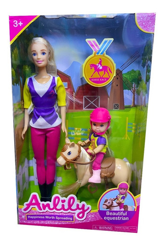 Muñeca Equitación Pony Caballo Juguete Hermana