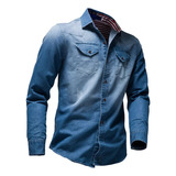 Camisa Hombre Blusa Jeans Lavado Invierno Casual Gradi