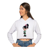 Buzo Buso Blanco Saco Hoodies Corto Vanellope