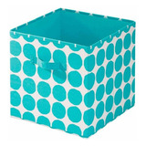 Canasto Organizador Cube Dot Turquesa L Interdesign