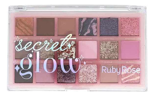 Paleta De Sombra Secret Glow Profissional Ruby Rose 18 Cores Cor Da Sombra Nude