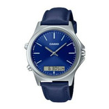 Reloj Casio Modelo Mtp-vc01 Piel Azul