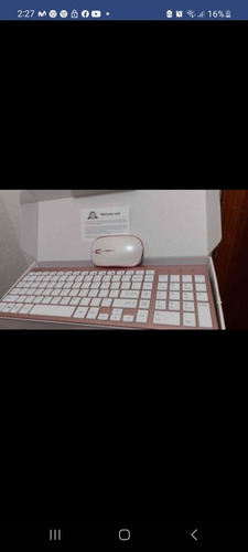 Teclado Y Mouse Inalambrico Rosa Con Blanco Joyaccess 