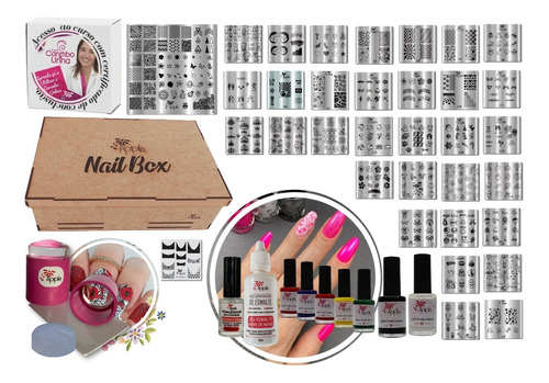 Nail Box Apipila L Bas Placas E Carimbos De Unhas + Curso  