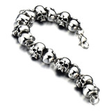 Coolsteelandbeyond Pulsera Con Eslabones De Calavera Grande 