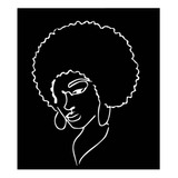 Cuadro Mujer Afro- Madera Calada - Negro Deco - 30x34cm