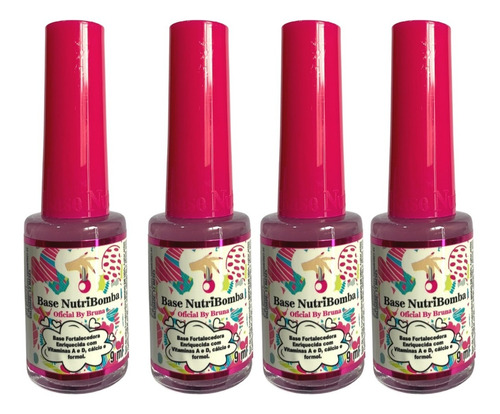 4 Esmalte Base  Nutri Bomba Fortalecedora De Unhas 