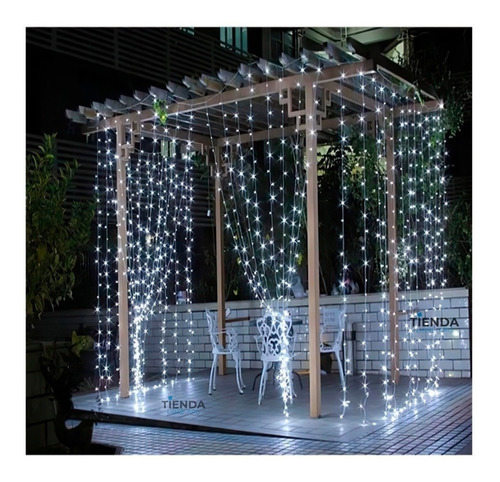 Cortina Led 2x1.5m 144luces 12tiras Guirnaldas Navidad Deco