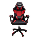 Cadeira Gamer Giratoria Reclinável Com Almofada Confortável Cor Vermelho Material Do Estofamento Couro Sintético