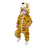 Mameluco Pijama Kigurumi De Tigre Para Bebe Suave