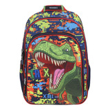 Mochila Escolar Chenson Original Termoformada Dinosaurio Niños Primaria Secundaria Backpack Dinoland Regreso A Clases T-rex