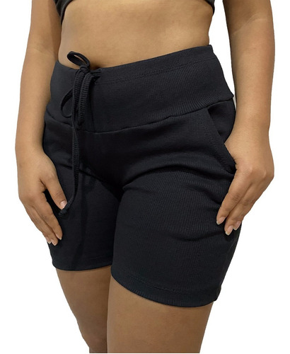 Shorts Feminino Bermuda Feminina Com Elastano Cintura Alta