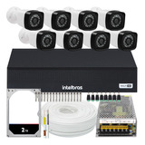 Kit Dvr Intelbras 8 Canais H.265 2tb 8 Câmeras Full Hd 20m