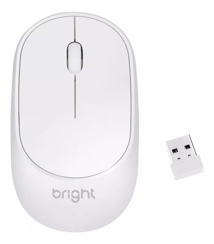 Mouse Sem Fio 1.000dpi Ms001 Wireless Branco. Cor Branco